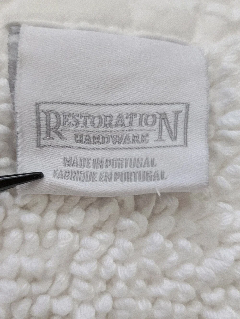 Restoration Hardware White Plush Cotton Large Bath Mat Bathroom Rug 30